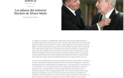 Mario Barrero publica artículo en la revista Latin American Literature Today #28